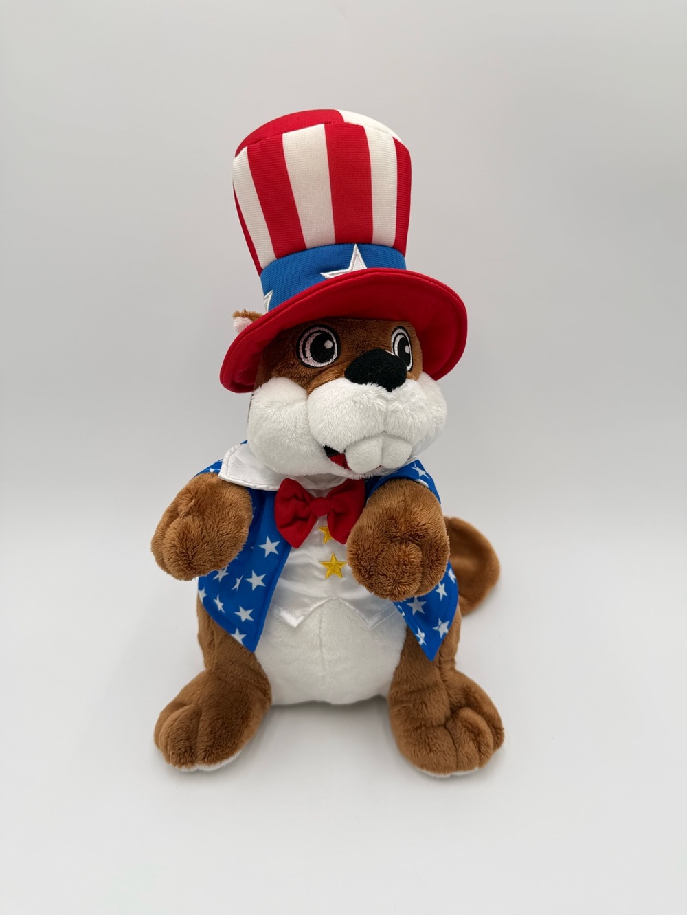 Buc-ee’s Beaver Plush Uncle Sam Patriotic Red White Blue Stars Stuffed Toy